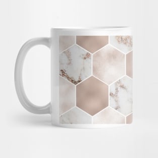 Artico marble rose gold pearl hexagons Mug